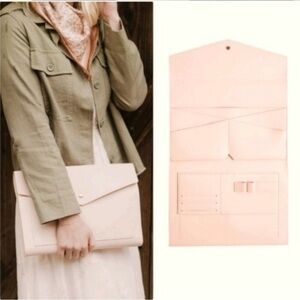 Glass Ladder Pink Rose Gold Portfolio Envelope Clutch